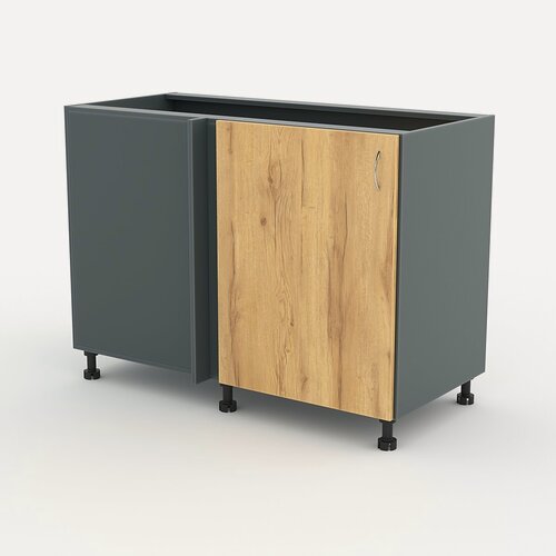 Изображение товара Кухонный шкаф №20Б для мойки напольный правосторонний, Темно-серый и Дуб Золотистый