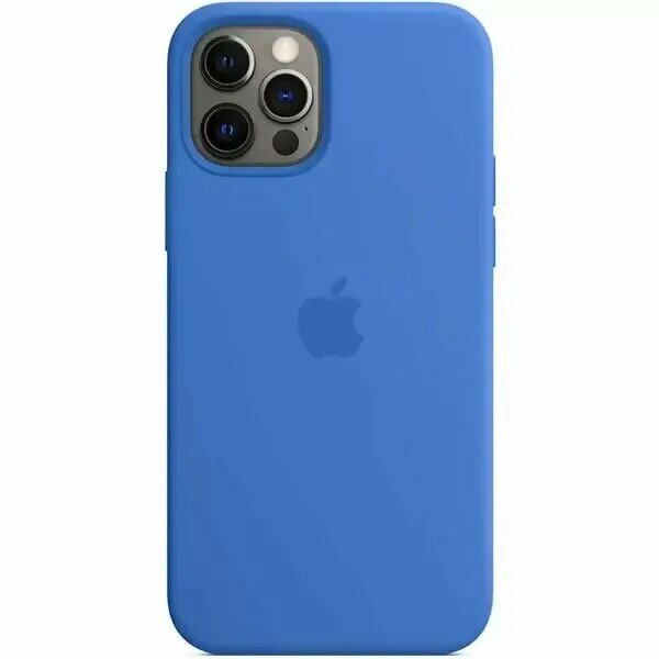 Силиконовый чехол MagSafe для iPhone 12, 12 Pro с цветной анимацией / Silicone Case Capri Blue / Голубой