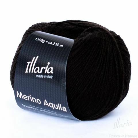 Пряжа меринос Illaria "Merino Aquila" 08 горький шоколад