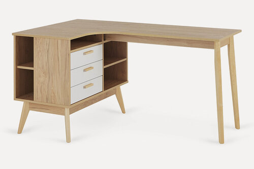 Изображение товара Письменный стол угловой SCANDICA Хортен, 139х75х84,8 см, дуб натуральный светлый, бланж