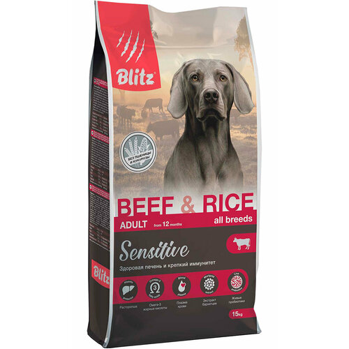 BLITZ SENSITIVE ADULT ALL BREEDS BEEF&RICE д взр соб всех пор с чувствит пищевар говядина рис 15 кг