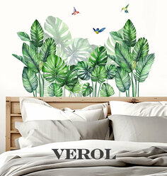 Наклейки интерьерные VEROL "Тропические листья" на стену, декор для дома