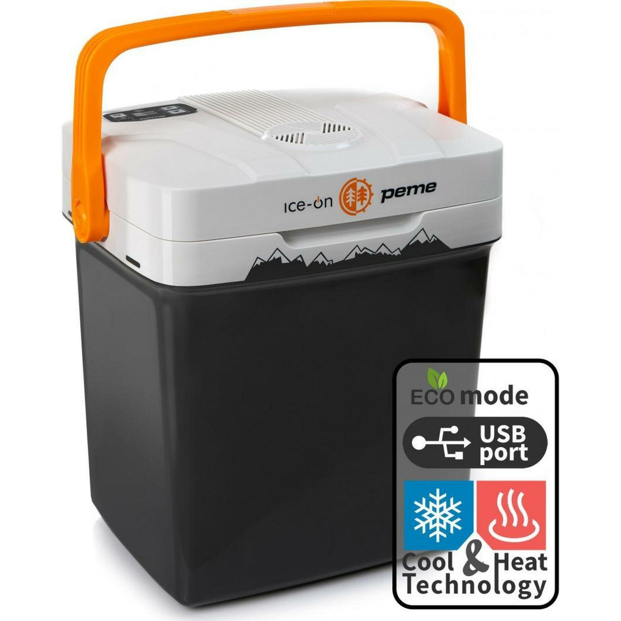 Decathlon Second Life Туристическая холодильник Peme Ice-on 27L Adventure Orange, с функцией охлаждения и нагрева, USB, Eco-режим, чёрно-оранжевая, состояние хорошее