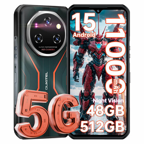 Oukitel Смартфон WP55 Pro MediaTek Dimensity 7025 16512 ГБ оранжевый 22938₽