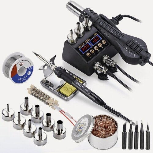 Изображение товара Паяльная станция JCD 8898 , 750W, 2в1, ЖКД, цифровой дисплей, 220В