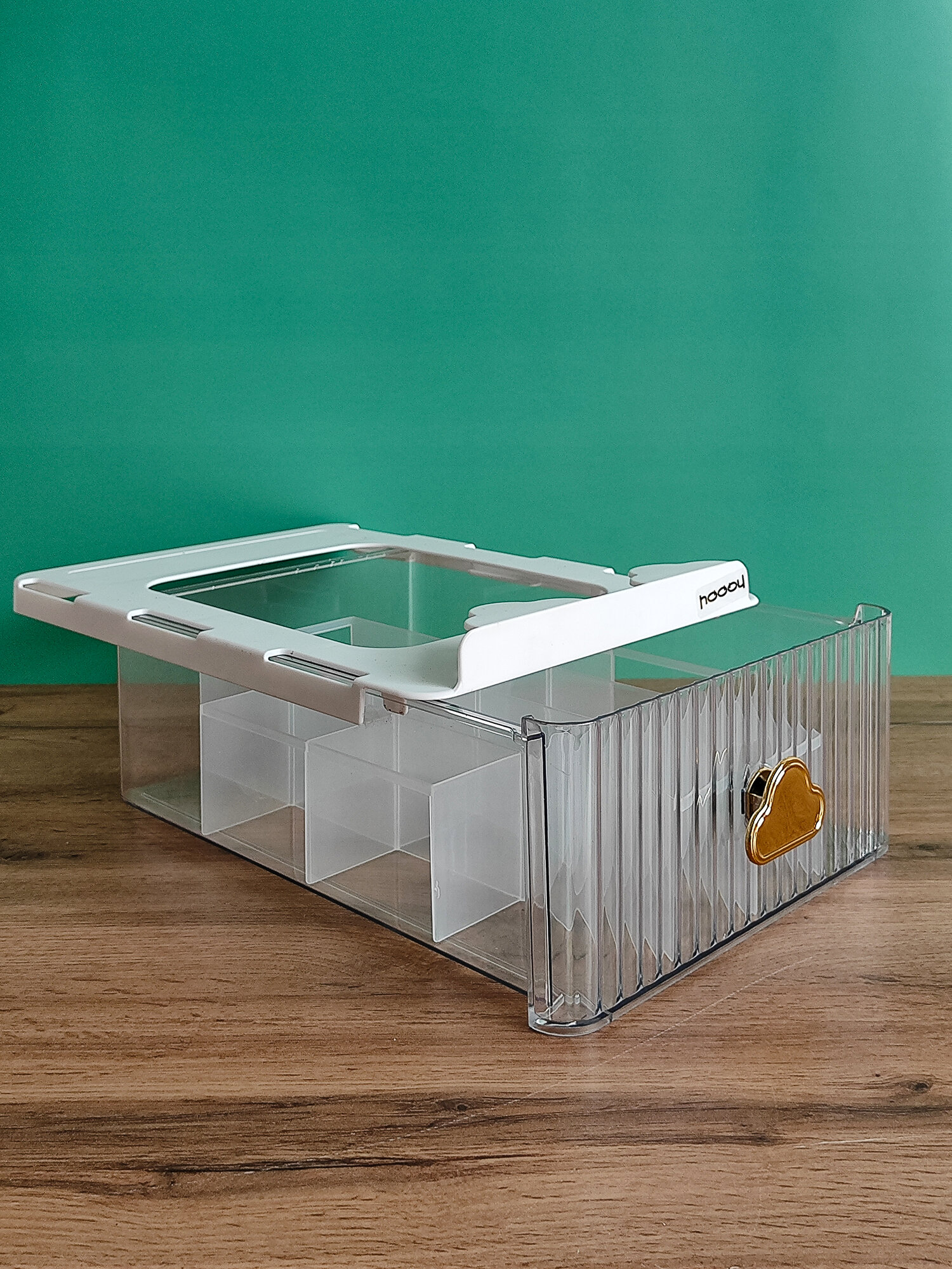 Органайзер для хранения нижнего белья 16 ячеек с разделителями выдвижной прозрачный Baizheng