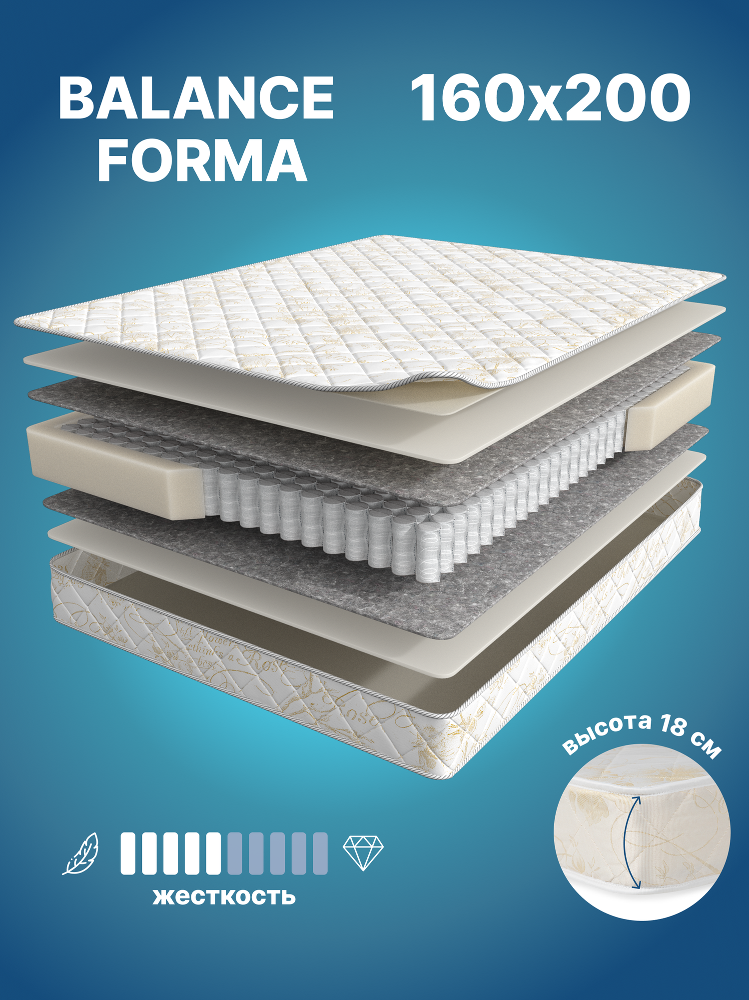 Матрас Balance Forma, ортопедический, независимые пружины, 160х200 см