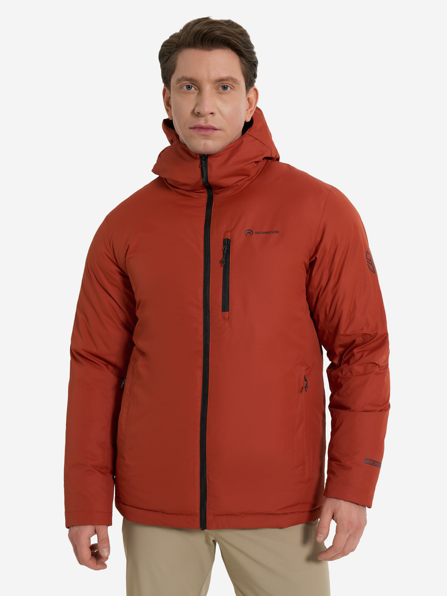 Пуховик OUTVENTURE, размер 50, кирпичный — фото 1
