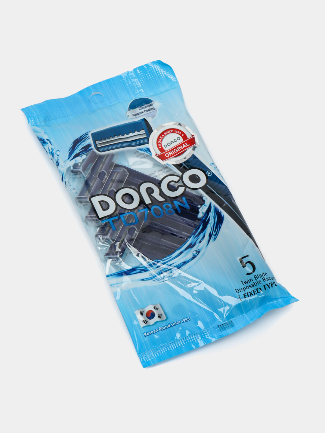 Одноразовые станки для бритья DORCO TD708DB, 5 штук (в упаковке)