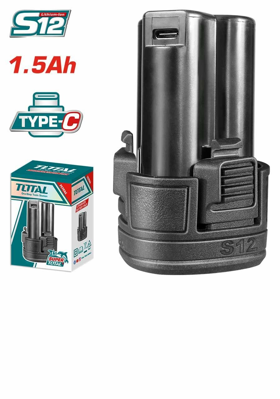 Аккумулятор TOTAL TBLI12153 LiIon 1.5Ah 12V для электроинструментов