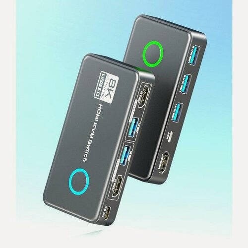 Изображение товара HDMI KVM Switch 2-1 usb 3.0 - 8k 60Hz КВМ переключатель v.2.1