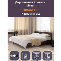 Орматек Двуспальная кровать ЛДСП Linea Дуб Кантербери 140х200 см, Кровать со встроенным анатомическим основанием