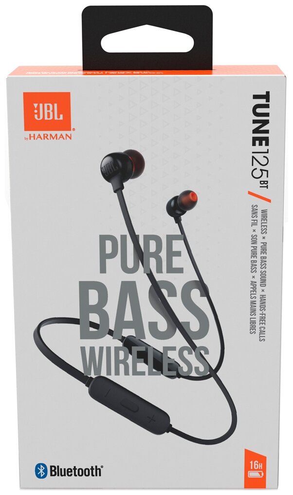 Беспроводные внутриканальные наушники JBL TUNE 125BT (JBLT125BTBLK), черный — фото 1