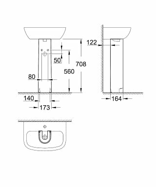 Пьедестал Grohe Bau Ceramic 39425000