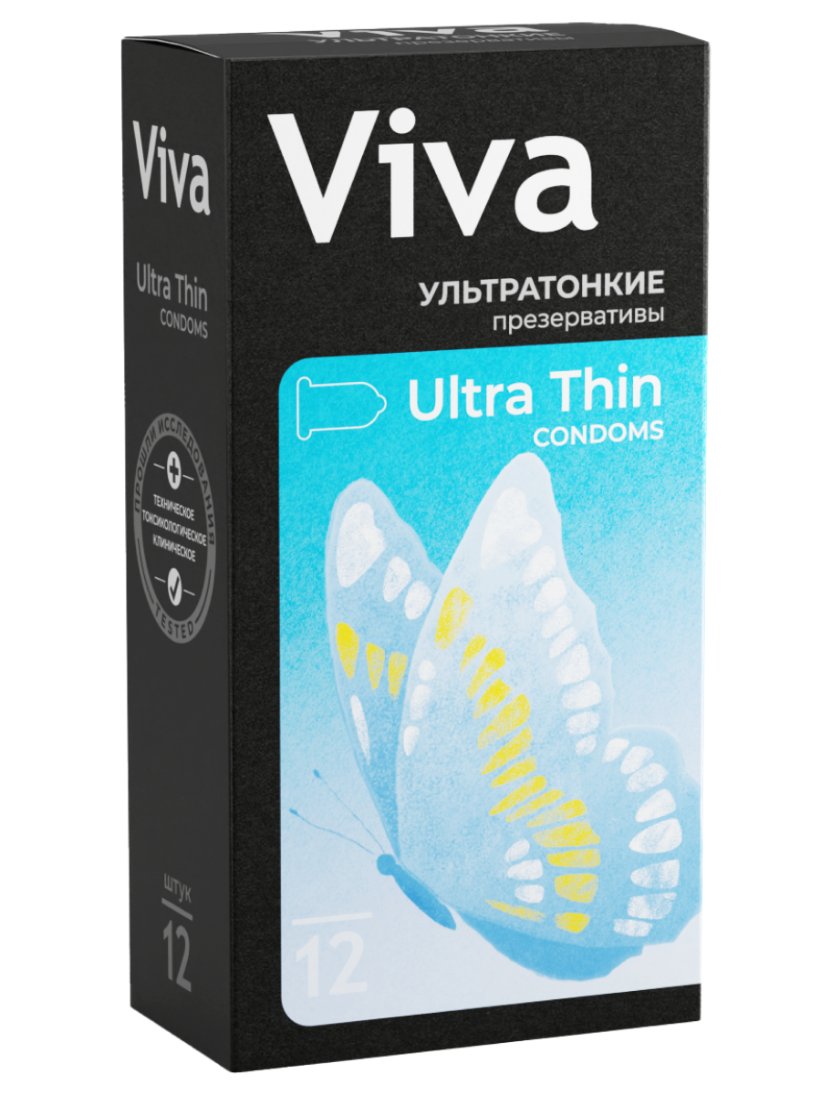 Презервативы "Viva" ультратонкие, с силиконовой смазкой, 12шт.