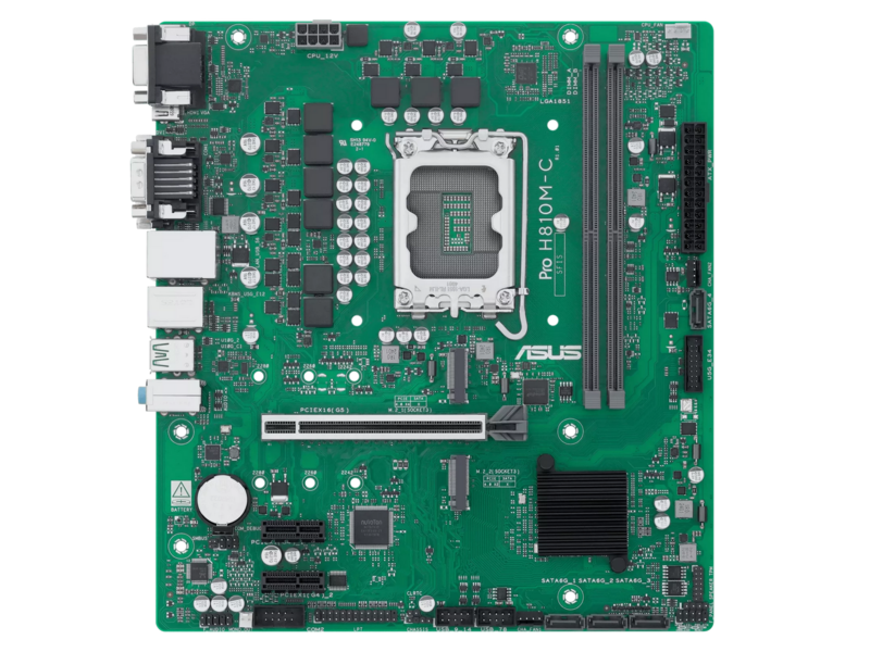 Материнская плата PRO H810M-C-CSM LGA1851 mATX 2xDDR5 PCIEx16 2xPCIEx1 2xM.2 USB-C DP HDMI DVI VGA GLAN — фото 1