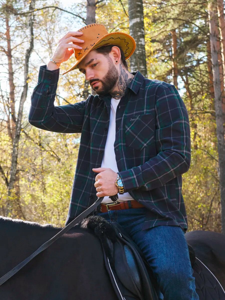 Рубашка PossRis, размер 50-52, синий