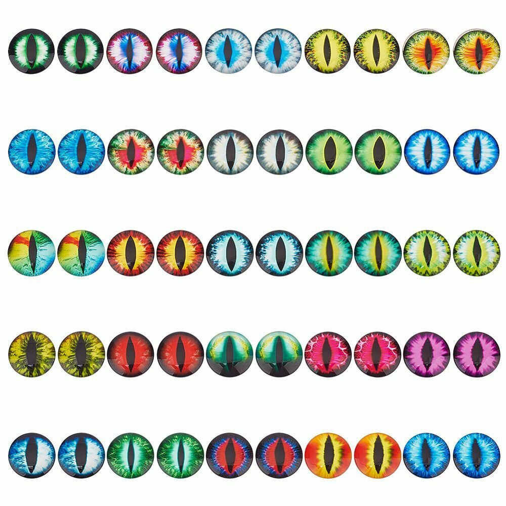 Глаза стеклянные кабошоны для игрушек 30мм 2шт — фото 1