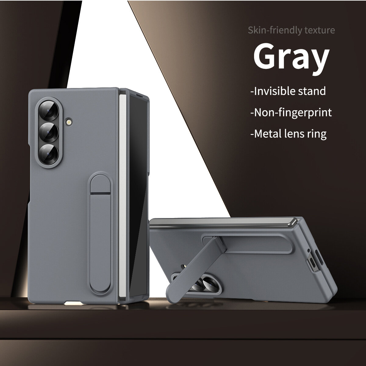 Подходит для Samsung Galaxy Z Fold6 / Самсунг Галакси Z Fold 6 Чехлы для телефонов, складной подставкой для телефона и Защита камерой, Z Fold6, подставка, soft touch,360° Полная защита,