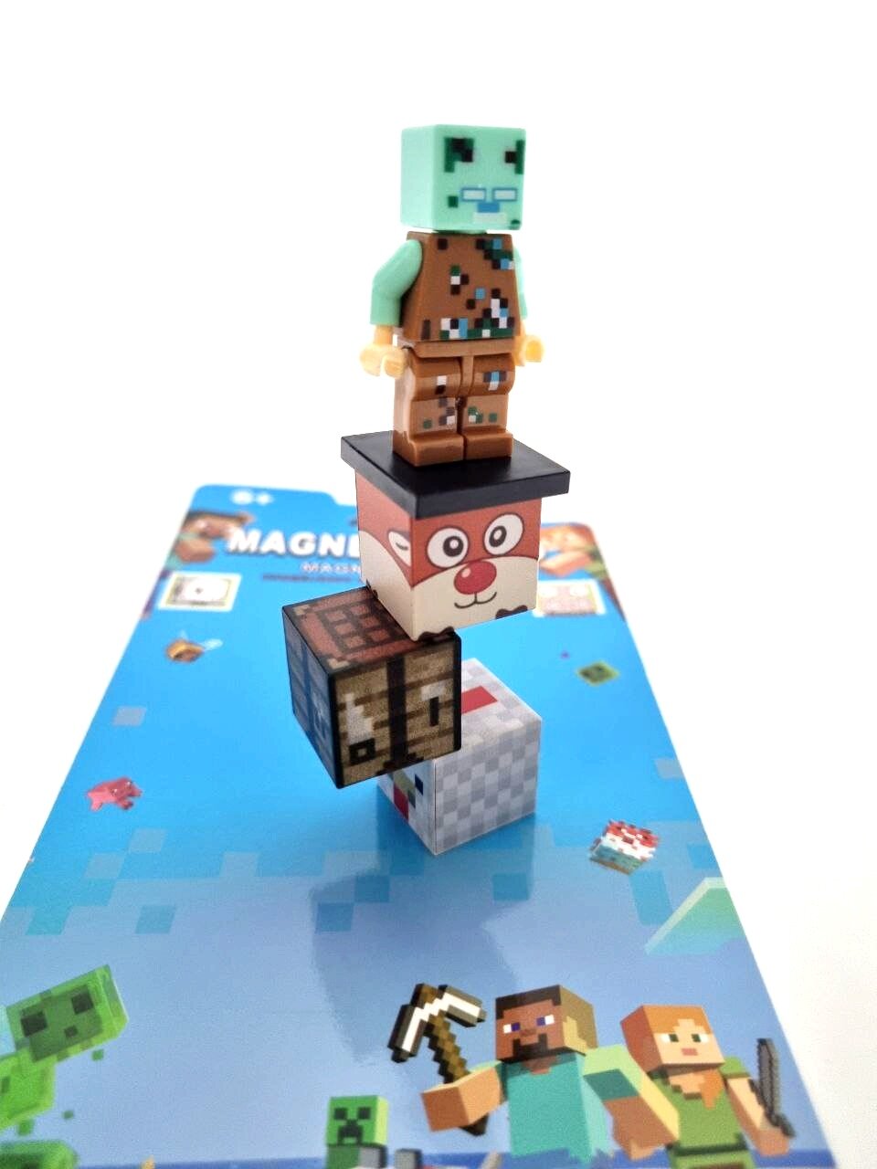 Magnet world построй свой мир, фигурка майнкрафт и магнитные блоки 1