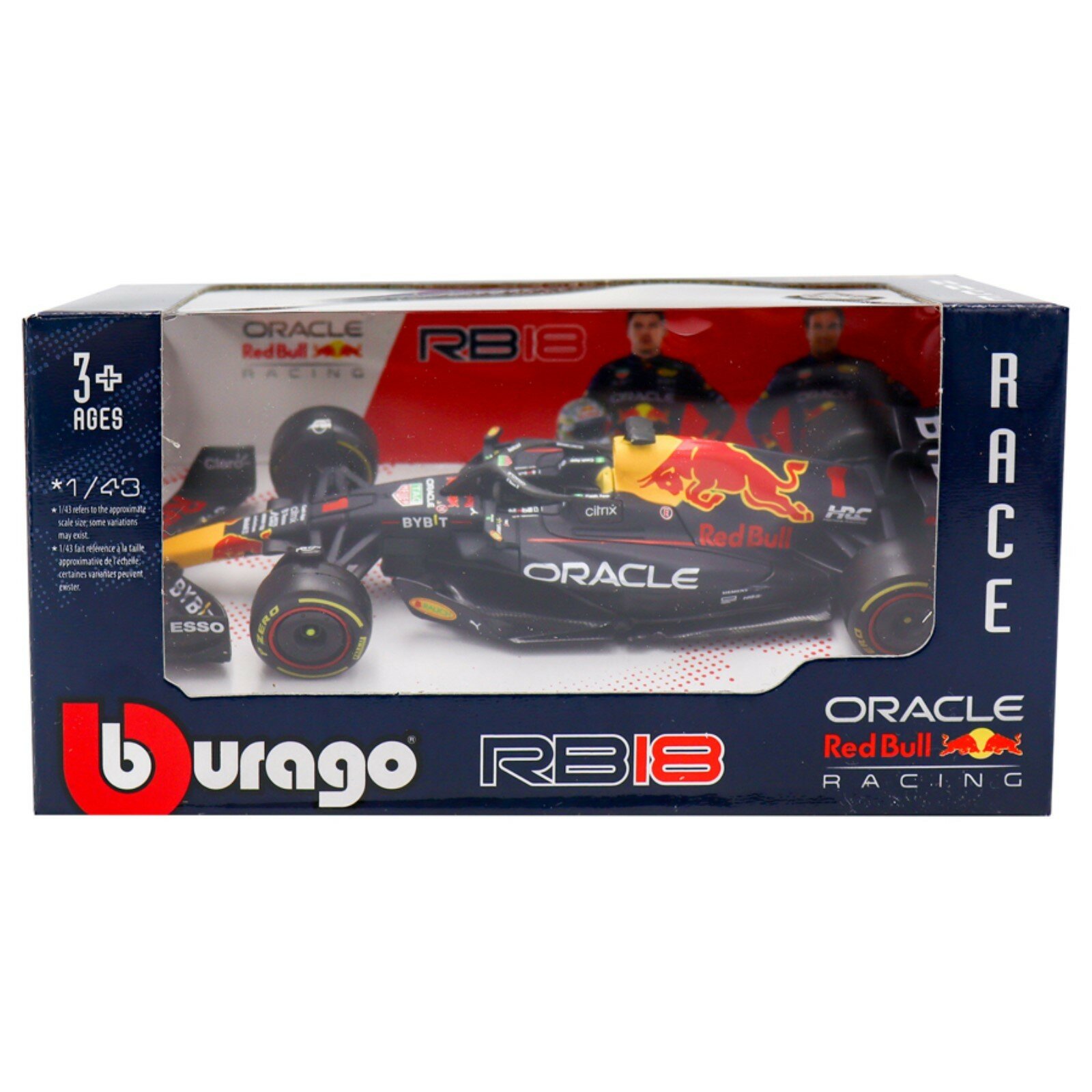 Модель Red Bull RB18 Bburago, 1:43, сплав, литой, имитация, статичная формула F1