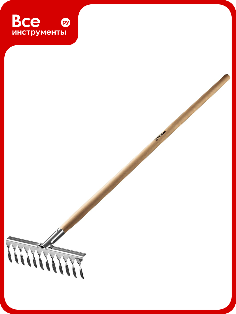 Грабли из нержавеющей стали GRINDA PROLine 12 витых зубцов 39481-12