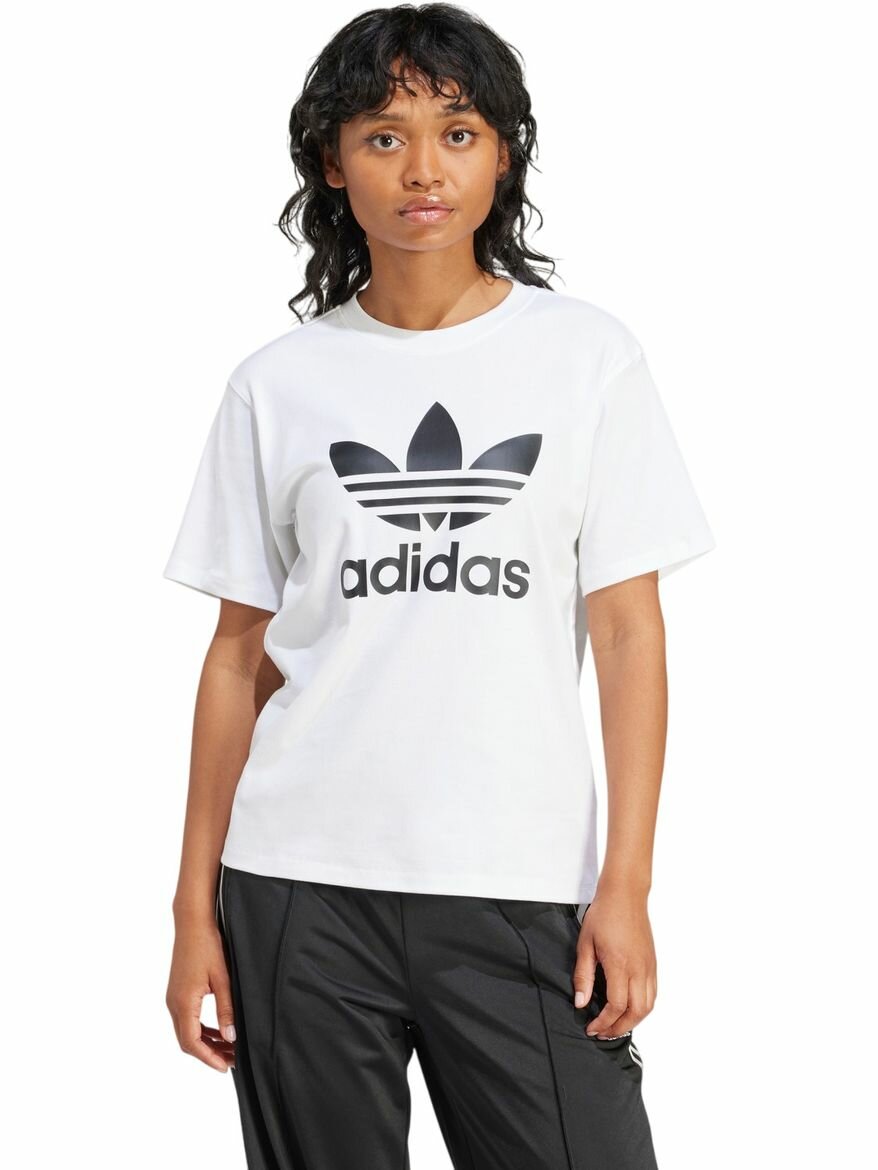 Футболка adidas Trefoil Regular Tee W, размер L INT, белый,