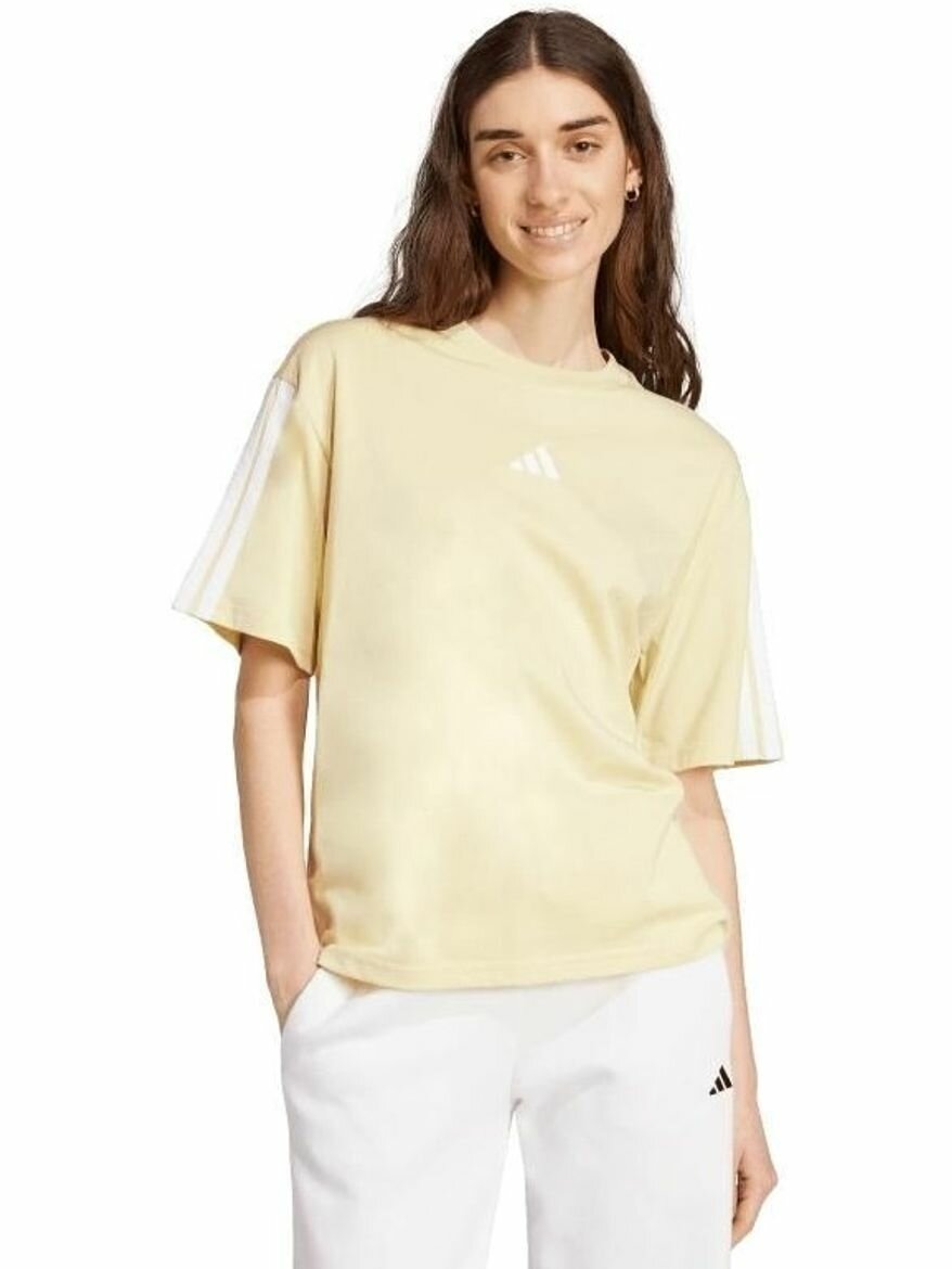 Футболка adidas Essentials 3-Stripes Boyfriend T-Shirt W, размер L, желтый