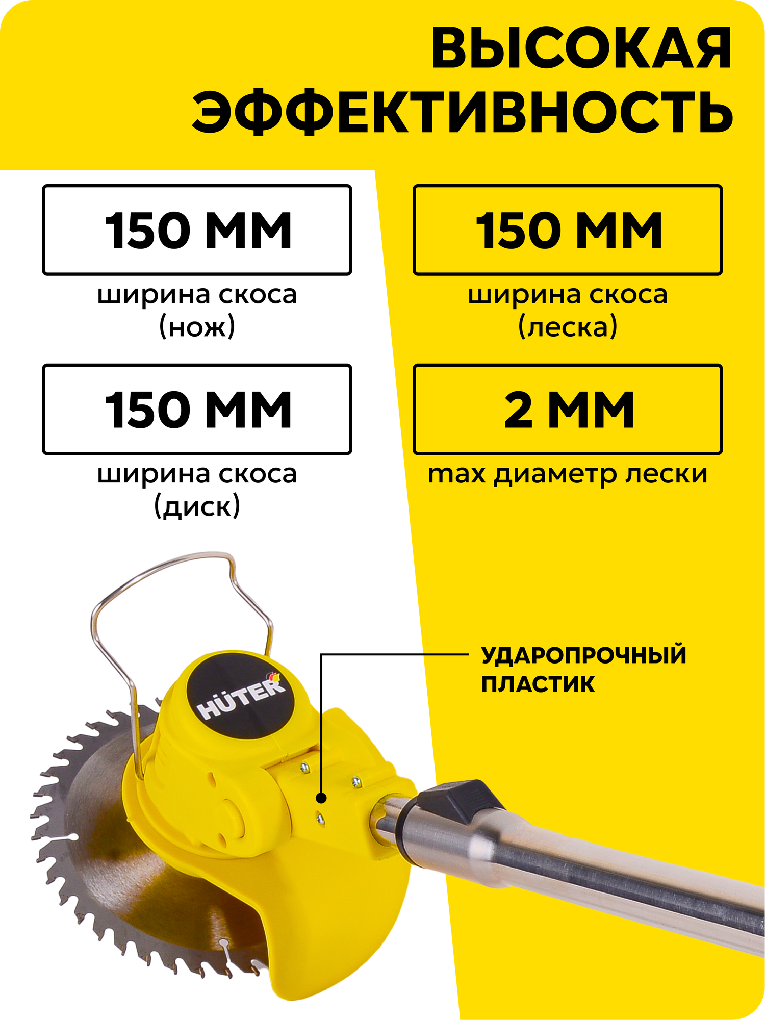 Триммер аккумуляторный, Huter GET-20/1 MP Li, 20 В, 2 Ач, Li-ion — фото 1