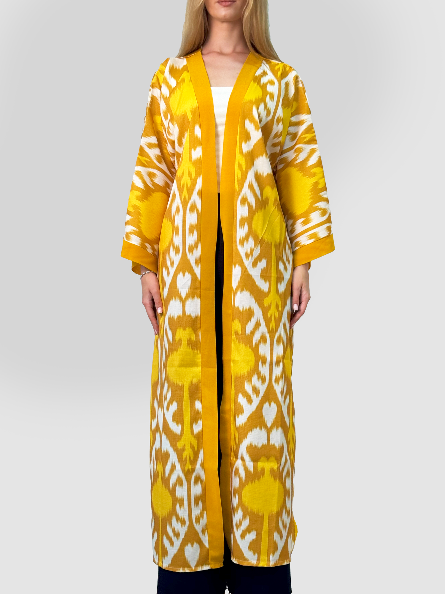 Халат  Традиционный, размер XL, желтый/белый — фото 1