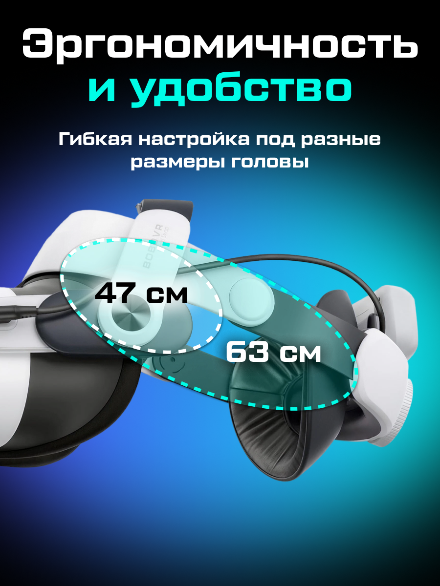 Крепление для Oculus Quest 3/3S BOBOVR M3 Pro Battery Head Strap — фото 1