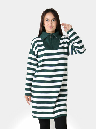 Туника , размер One Size, темно-зеленый — фото 1