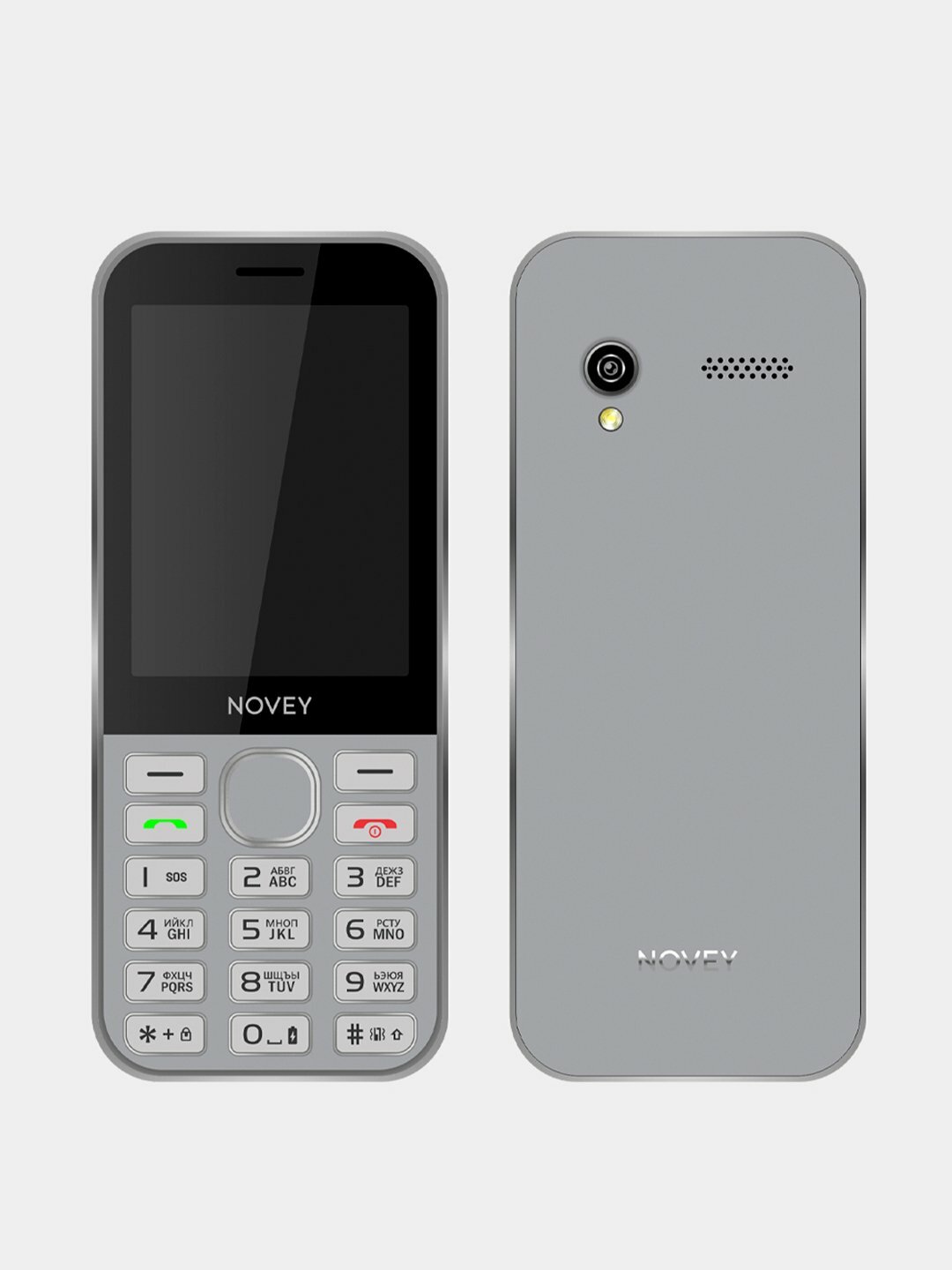 Кнопочный телефон Novey S10 Silver, серебря, 2G, SIM-карт : 2 GSM