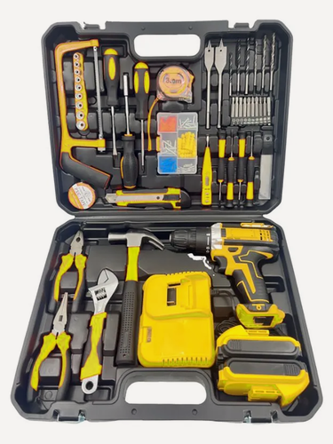 Изображение товара Набор инструментов "Шуруповерт", в кейсе, с 2 АКБ, 46 инструментов