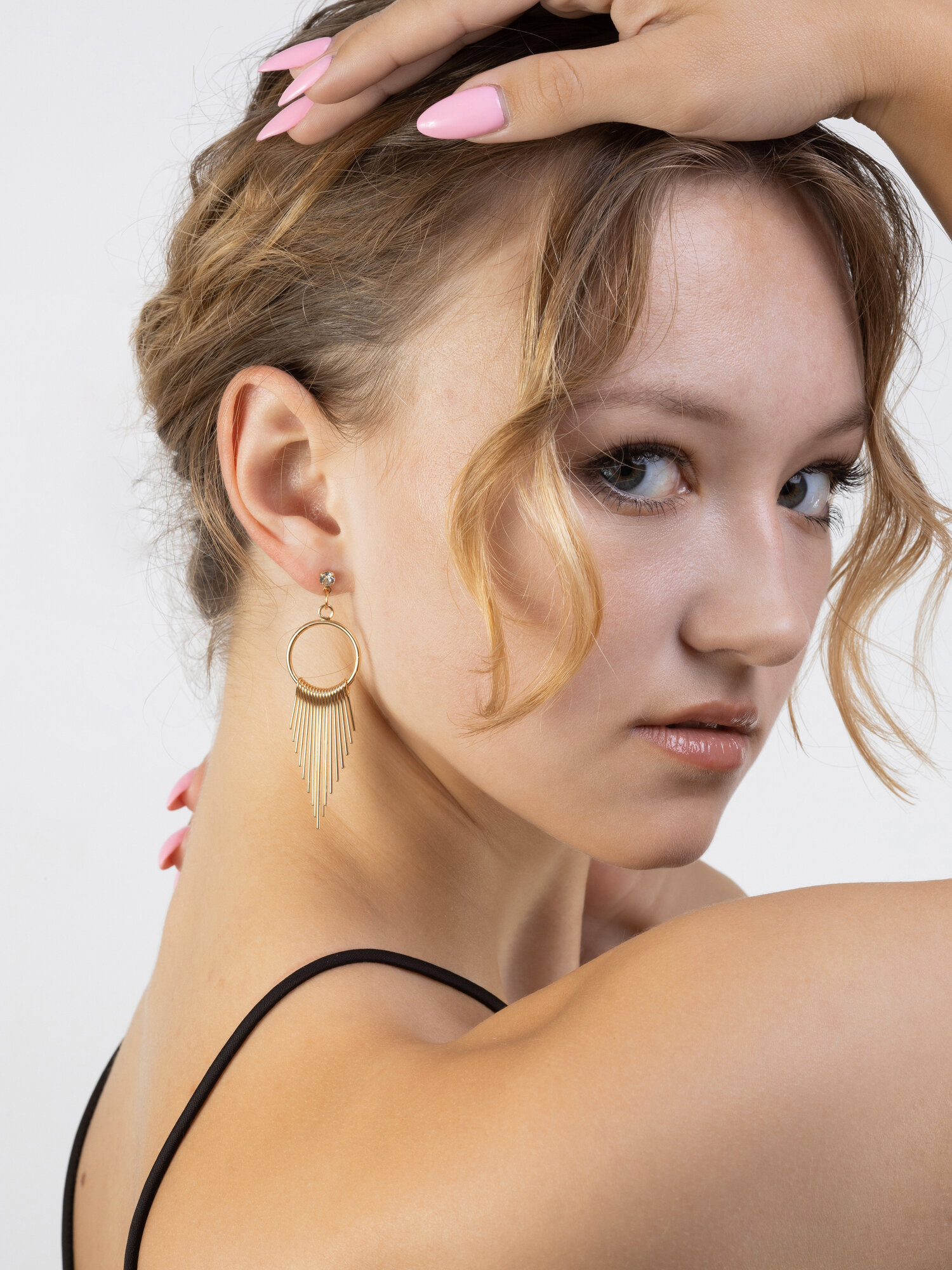 Серьги Цветные решения, золотистый — фото 1