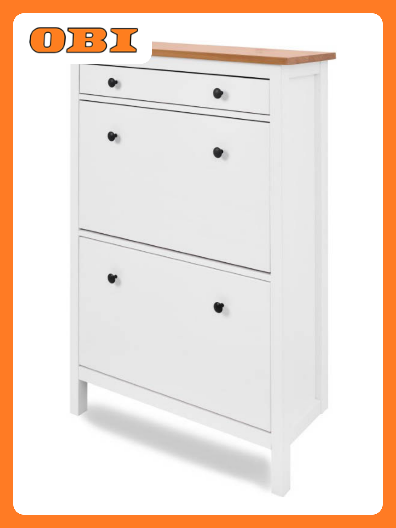 Тумба для обуви Лузалес 89х127х30 белый/светло-коричневый