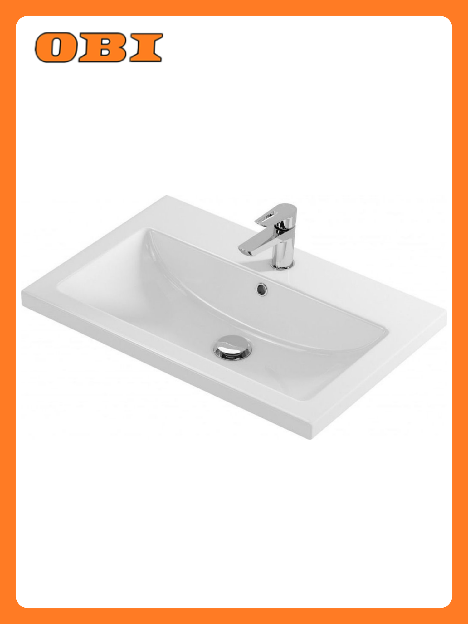 Раковина Cersanit COMO UM-COM70/1 встраиваемая фарфор белая 70x45 см