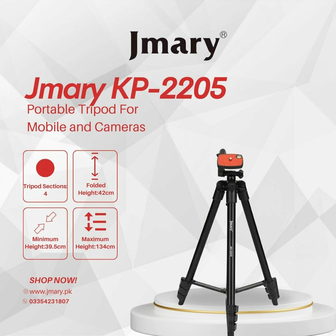 Профессиональный складной универсальный штатив Jmary KP-2205 для телефонов и камер.