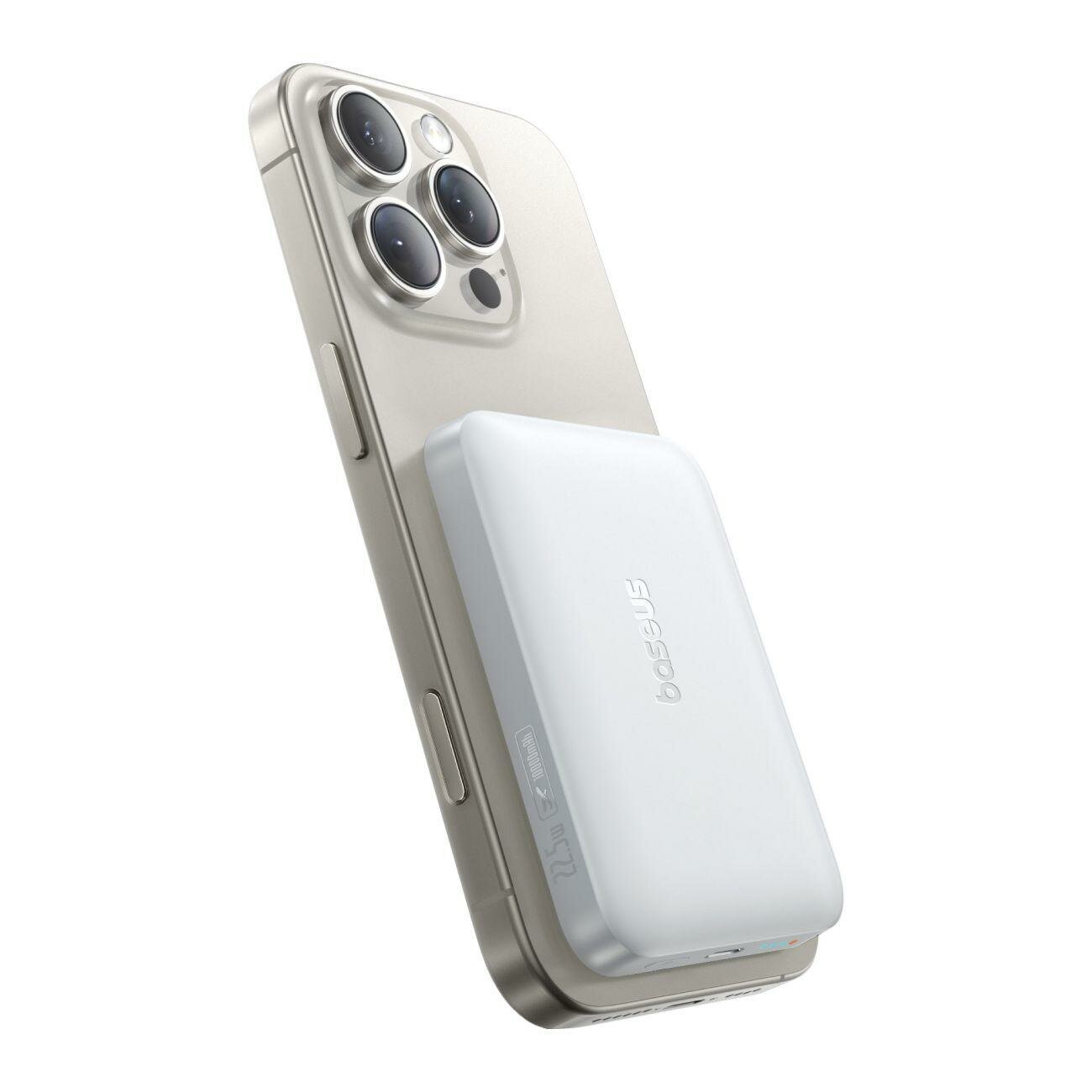 Внешний аккумулятор Baseus EnerFill FM11 White (емкость 10000 мАч | мощность 22.5 Вт | магнитное крепление)