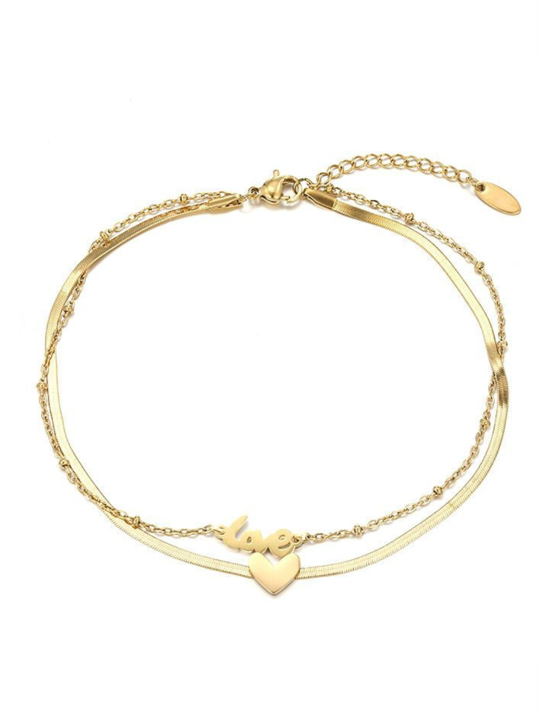 Браслет-цепочка, циркон, 1 шт., размер 19 см, размер one size, диаметр 19 см, graphite — фото 1