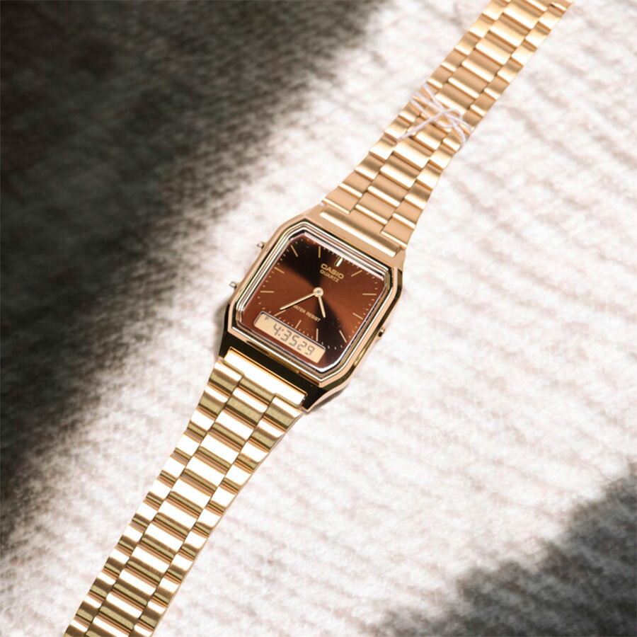 Наручные часы CASIO Collection, коричневый, золотой — фото 1