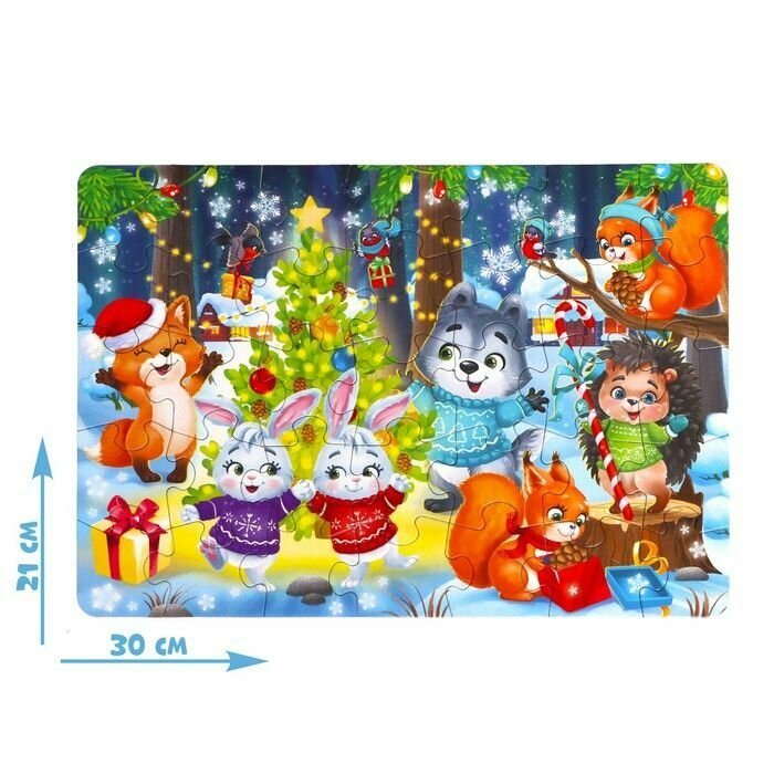 Пазл для детей Puzzle Time "Встречаем Новый год", 35 деталей — фото 1