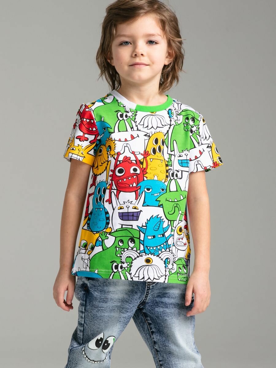 Футболка playToday Весна-лето 2025, размер 104, разноцветный