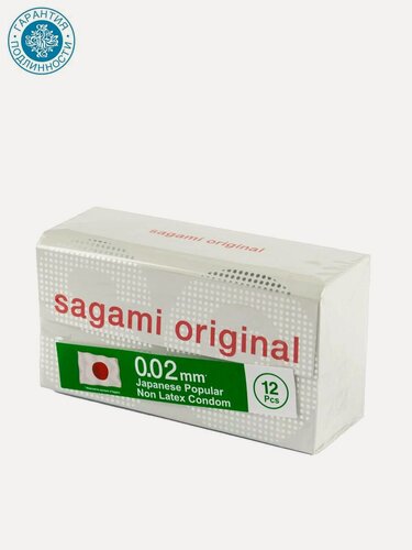 Изображение товара Презервативы Sagami Original, полиуретановые, прозрачные, гладкие, 12 штук