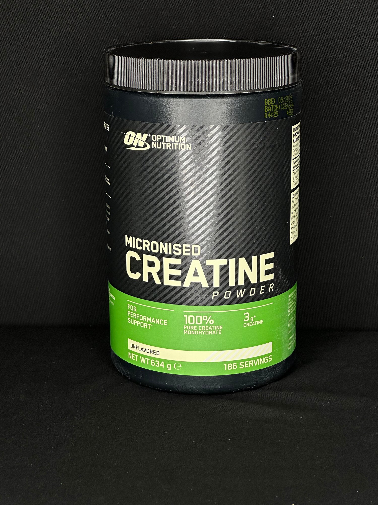 Креатин Optimum Nutrition, без вкуса, чистый, 186 порц, 724г, Великобритания