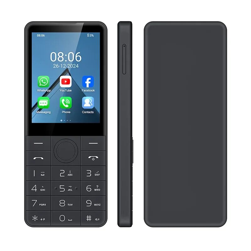UNIWA DOOV R77 4G мобильный телефон с умным сенсорным экраном Android 13 клавиатура телефоны 2,8 дюйма 3 ГБ + 32 ГБ 2100 мАч телефон WhatsApp иврит клавиатура, Russian keyboard, Серый, 3ГБ, 32ГБ, russia, Новый