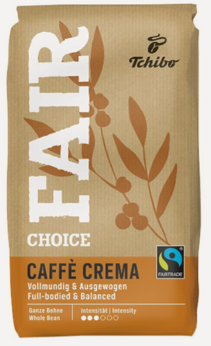Изображение товара Кофе в зернах Tchibo Fairchoice Caffe Crema 1 кг пакет с клапаном