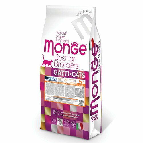 Сухой корм Monge Cat Monoprotein Sterilised Duck для стерилизованных кошек, утка, 10 кг