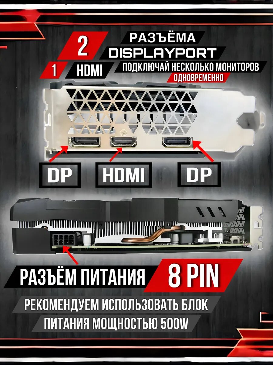 Видеокарта AMD Radeon RX 590 8 Gb GDDR5 (RX590 8 Гб) игровая — фото 1