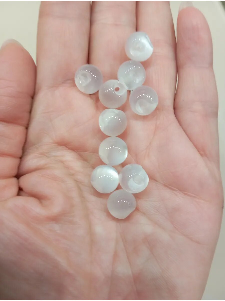 Набор белых пуговиц-шаров, 10 шт. — фото 1